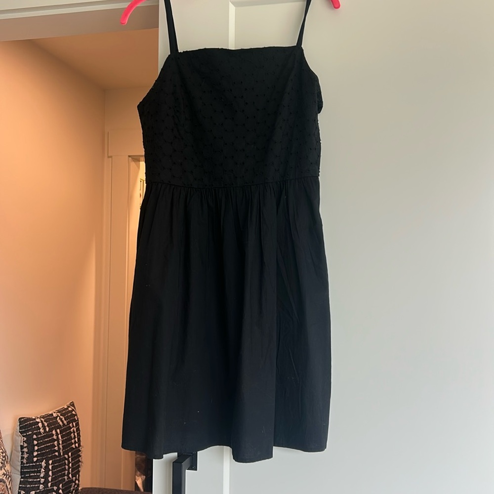 GAP Squareneck Eyelet Spaghetti Strap Mini 100% Cotton Dress  Size S 2/25 sale
